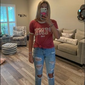 PINK (brand and color)t-shirt with PINK white logo